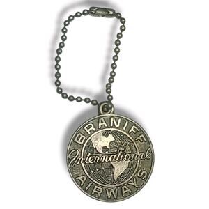 Rare Feb 1956 Braniff Airways Texas New York Inaugural Flight Souvenir Tag Charm